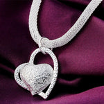 925 Sterling Silver 18 Inch Double Heart Pendant Necklace For Women