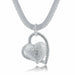 925 Sterling Silver 18 Inch Double Heart Pendant Necklace For Women