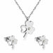 Stainless Steel Wedding Jewelry Set Women Pendants Necklace Stud Earrings Jewellery