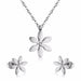 Stainless Steel Wedding Jewelry Set Women Pendants Necklace Stud Earrings Jewellery