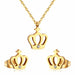 Stainless Steel Wedding Jewelry Set Women Pendants Necklace Stud Earrings Jewellery