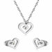 Stainless Steel Wedding Jewelry Set Women Pendants Necklace Stud Earrings Jewellery