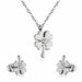 Stainless Steel Wedding Jewelry Set Women Pendants Necklace Stud Earrings Jewellery