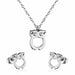 Stainless Steel Wedding Jewelry Set Women Pendants Necklace Stud Earrings Jewellery