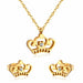Stainless Steel Wedding Jewelry Set Women Pendants Necklace Stud Earrings Jewellery