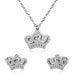 Stainless Steel Wedding Jewelry Set Women Pendants Necklace Stud Earrings Jewellery