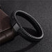Black/Brown Braided Leather Bracelet Stainless Steel Magnetic Clasp Fashion Unisex Jewelry