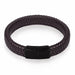 Black/Brown Braided Leather Bracelet Stainless Steel Magnetic Clasp Fashion Unisex Jewelry
