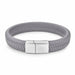 Black/Brown Braided Leather Bracelet Stainless Steel Magnetic Clasp Fashion Unisex Jewelry