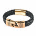 Black/Brown Braided Leather Bracelet Stainless Steel Magnetic Clasp Fashion Unisex Jewelry