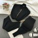 Knitted Sweater Casual Chain Vest Knitted Jacket Elastic Pants Three-Piece Sets