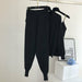 Knitted Sweater Casual Chain Vest Knitted Jacket Elastic Pants Three-Piece Sets