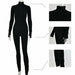 Turtleneck Skinny Casual Jumpsuit Women Long Sleeve Front Zipper Fitness Overalls