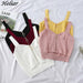 Women Crop Top Zipper Fly Stretchy Knitted Women Sleeveless Tops