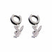 New Hip-Hop Rabbit Earrings Rhinestone Stainless Steel Dangle Earrings Women Fashion Jewelry