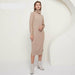 Women Turtleneck Long Sleeve Sweater Dress Loose Aachoae Knitted Long Dress