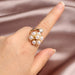 High-Grade Copper Inlaid Zircon Butterfly Ring Luxury Shiny Women Cocktail Ring