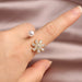 High-Grade Copper Inlaid Zircon Butterfly Ring Luxury Shiny Women Cocktail Ring