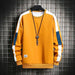 Long Sleeve Sweatshirts Men New Fashion 6 Color Casual O-Neck Patchwork Sweatshirt