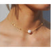 Simple Bead Chain Choker Necklace Leaf Tassel Women Fashion Jewelry