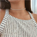 Simple Bead Chain Choker Necklace Leaf Tassel Women Fashion Jewelry