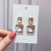 New Style Luxury Elegant Shiny Square Crystal Dangle Earrings Women Jewelry
