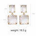 New Style Luxury Elegant Shiny Square Crystal Dangle Earrings Women Jewelry