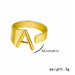 Chunky Wide Hollow A-Z Letter Ring Adjustable Initial Alphabet Ring