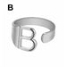 Chunky Wide Hollow A-Z Letter Ring Adjustable Initial Alphabet Ring