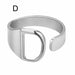 Chunky Wide Hollow A-Z Letter Ring Adjustable Initial Alphabet Ring