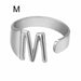 Chunky Wide Hollow A-Z Letter Ring Adjustable Initial Alphabet Ring
