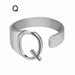 Chunky Wide Hollow A-Z Letter Ring Adjustable Initial Alphabet Ring