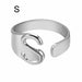 Chunky Wide Hollow A-Z Letter Ring Adjustable Initial Alphabet Ring