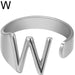 Chunky Wide Hollow A-Z Letter Ring Adjustable Initial Alphabet Ring