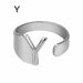Chunky Wide Hollow A-Z Letter Ring Adjustable Initial Alphabet Ring