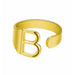 Chunky Wide Hollow A-Z Letter Ring Adjustable Initial Alphabet Ring
