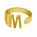 Chunky Wide Hollow A-Z Letter Ring Adjustable Initial Alphabet Ring