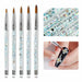 Crystal Acrylic Nail Art Brush UV Gel Carving Pen DIY Nail Drawing Brush