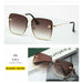New Fashion Lady Oversize Rimless Square UV400 Sunglasses For Women