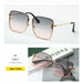 New Fashion Lady Oversize Rimless Square UV400 Sunglasses For Women