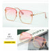 New Fashion Lady Oversize Rimless Square UV400 Sunglasses For Women