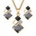 Fashion Crystal Pendant Necklace Earrings Sets Women Wedding Jewelry Set
