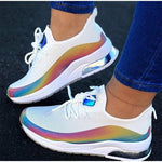 Women Colorful Cool Sneaker Ladies Lace Up Vulcanized Casual Flat Comfort Shoes