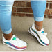 Women Colorful Cool Sneaker Ladies Lace Up Vulcanized Casual Flat Comfort Shoes