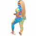 Tie-Dye Two Piece Set Women Casual Sportswear Sweat Suit Short Sleeve Top and Shorts Set