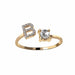 A-Z Letter Gold Adjustable Ring Initial Letter Creative Rings Trendy Jewelry
