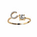 A-Z Letter Gold Adjustable Ring Initial Letter Creative Rings Trendy Jewelry