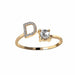 A-Z Letter Gold Adjustable Ring Initial Letter Creative Rings Trendy Jewelry