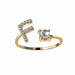 A-Z Letter Gold Adjustable Ring Initial Letter Creative Rings Trendy Jewelry