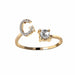A-Z Letter Gold Adjustable Ring Initial Letter Creative Rings Trendy Jewelry